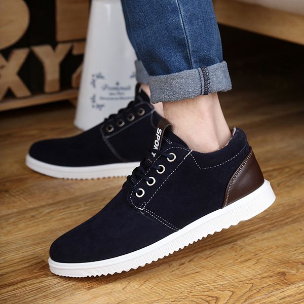 

dress shoes men vulcanized canvas casual autumn leather sneakers metal chain plus size male flats etkm, Black