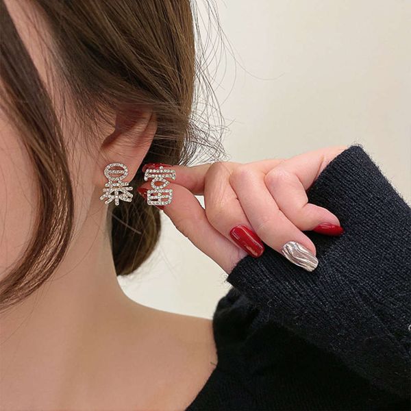 

in, star fortune with earrings, fashion, temperament, net red simple earrings