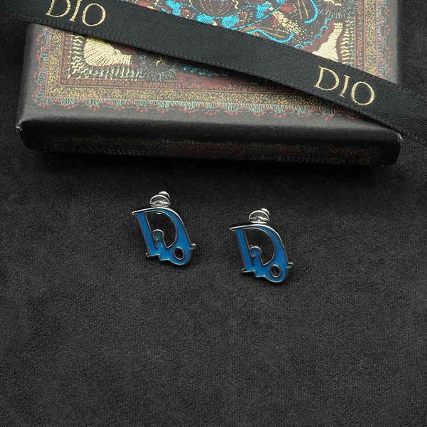 

factory specials aa fashion platinum letters blue temperament red live broadcast of the same recommended women's earrings, Silver