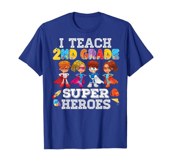 

I Teach 2nd Grade Supereroes T-Shirt Second Teacher Back To, Mainly pictures