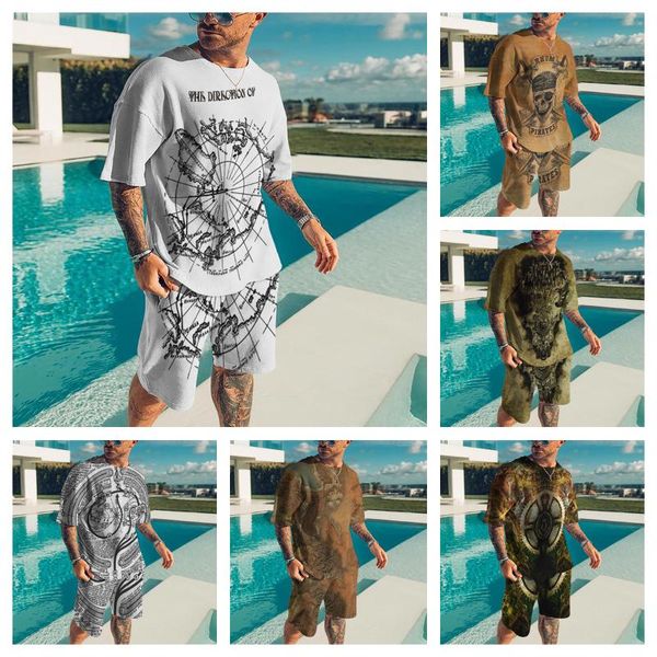 

men's tracksuits machinery t-shirt men costume coat suit korean fashion clothing sets 3d setup chandals man brand v xxs-6xl, Gray