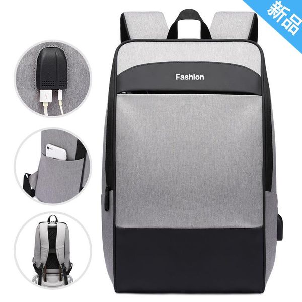 

backpack fashion travel bag teenager high capacity usb carging lapbookbag student waterproof rucksack