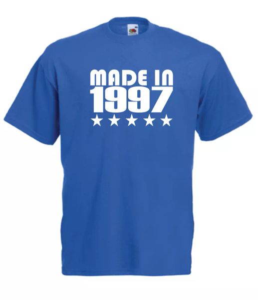 

made in 1997 xmas gift idea mens women t shirts multi-color s-2xl, White;black
