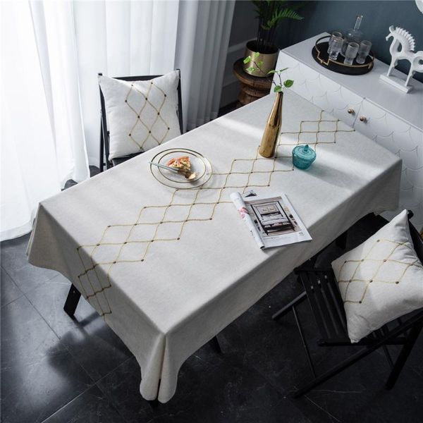 

nordic cotton linen printed embroidered tablecloth el wedding evening party home decoration table cloth cover