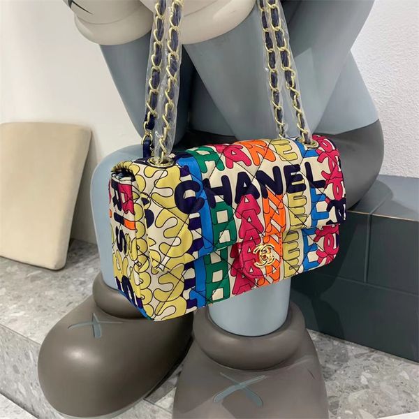 

cha-nel dupe large printed fabric shopping bag handbags multicolor design bags 1183