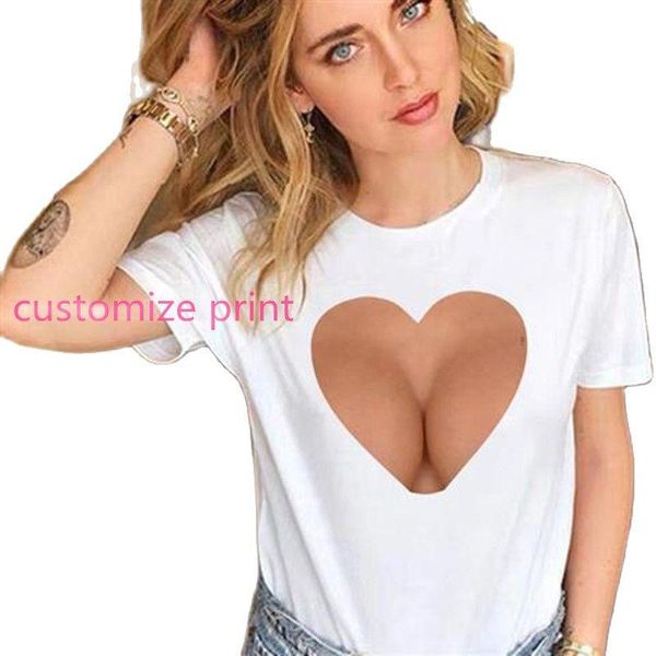 

women's t-shirt customize buyer design brand logo men women diy funny short sleeve 3d breathable summer, White
