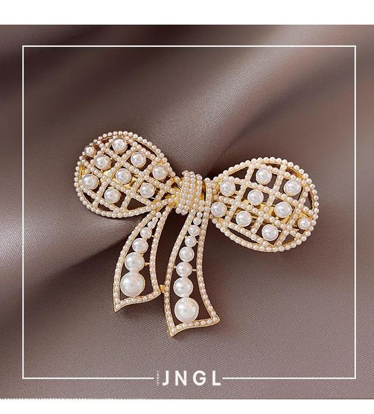 

hair clips & barrettes bow pearl hairpin bangs edge clip simple temperament accessories back, Golden;silver