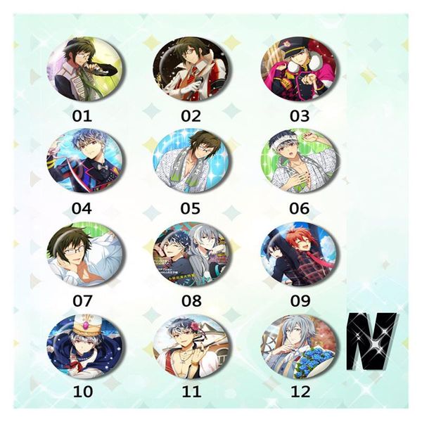 

pins, brooches 6/12pcs/set 58mmanime badge idolish7 nanase riku rokuya nagi yotsuba tamaki cool boys brooch backpack deco, Gray