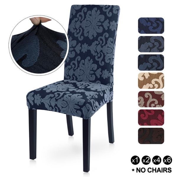 

chair covers 1/2/4/6pcs 2021 floral jacquard stretch elastic spandex for wedding dining room office banquet housse de chaise