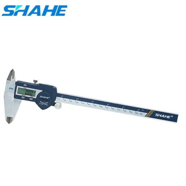 IP54 Shahe Цифровой ЖК-дисплей PULIPER RULER 0-200 мм 0,01 Измеритель из нержавеющей стали Измерительные инструменты 210922