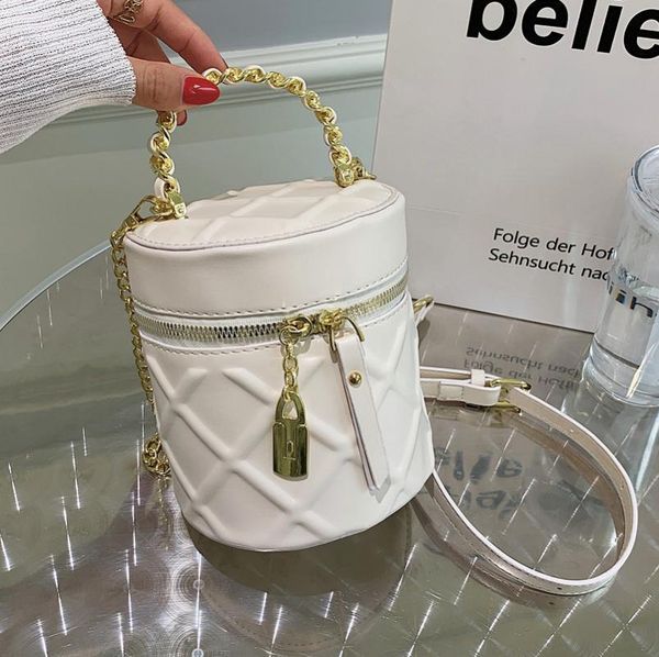 

evening bags ladies shoulder bag cylinder 2021 female trendy fashion chain messenger portable bucket