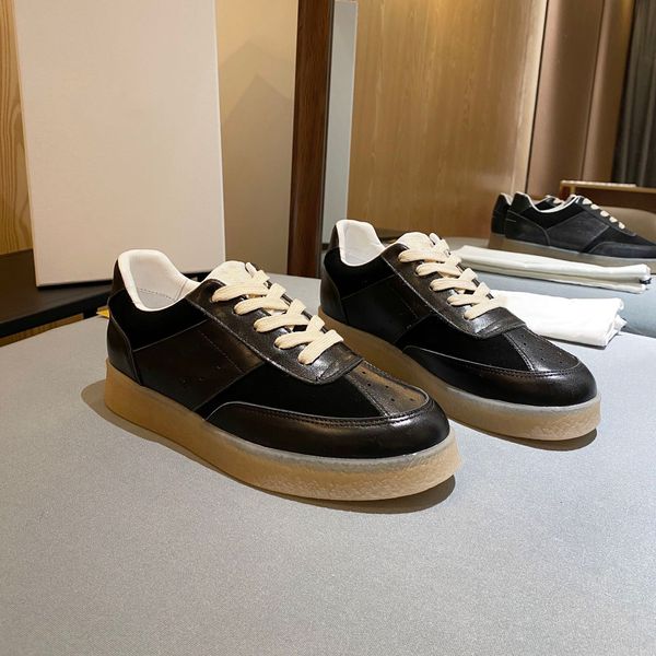 

women's luxury designer shoes german training casual fashion lace up suede leather , rubber cleated sole sneakers, Black