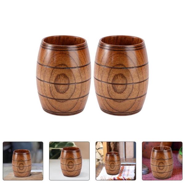 

cups & saucers 2pcs wooden oval wood beer tea coffee water for kitchen bar party