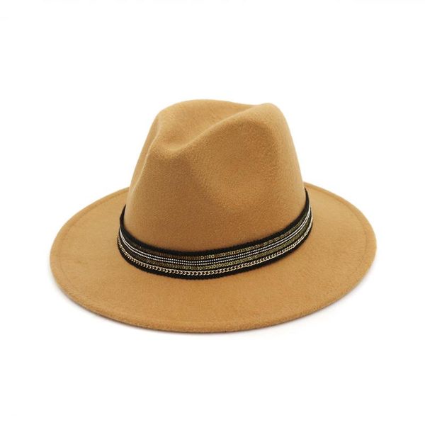

wide brim hats fedora womaen wan's hat belt jazz cap panama european american style send father wholesale2021, Blue;gray