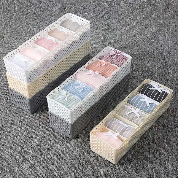 

storage drawers 5 grids basket wardrobe organizer women men box for socks underwear plastic container drawer divider