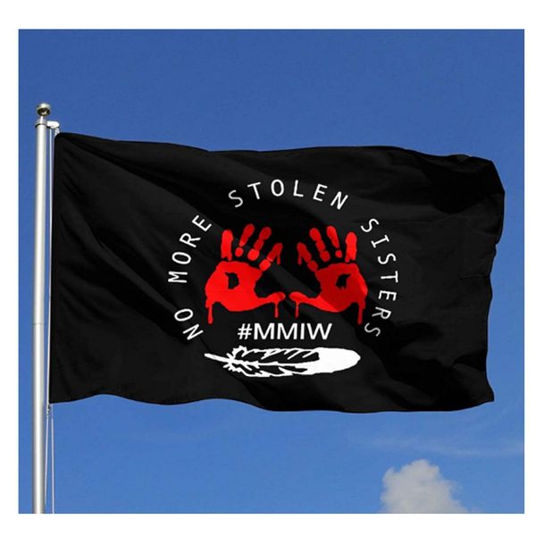 Нет более украденных сестер MMIW отсутствует Убийство убитых коренных народов 3x5 футов Флаги 100D полиэстер Наружные баннеры яркого цвета Высокое качество с двумя латунными втулками