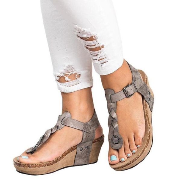 

dress shoes sandales femme 2021 nouveau platform sandals women summer gladiator big size 43 high heel slope with fish mouth wedges rome, Black