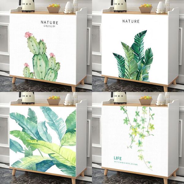 

curtain & drapes nordic refreshing leaves decoration cabinet door curtains for kitchen wardrobe cloth dustproof closet window