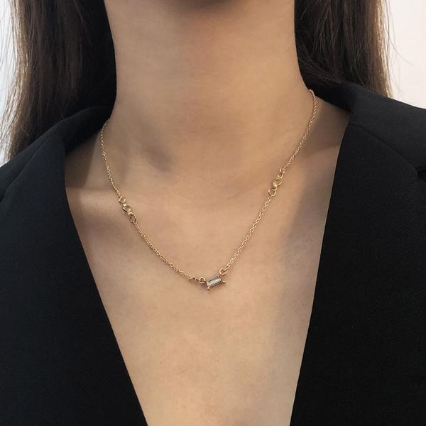 

chokers phyanic fashion rhinestone round necklaces simplification collars thin chain necklace for women jewelry accessories, Golden;silver