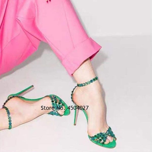 

dress shoes bling crystal sandals thin high heel ankle strappy beaded bride shiny jewelry banquet pumps, Black