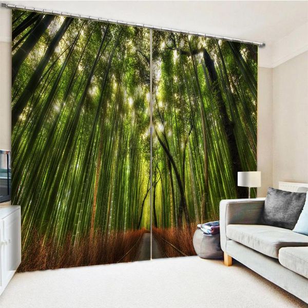 

curtain & drapes po painted 3d living room green bamboo curtains blackout bedroom el
