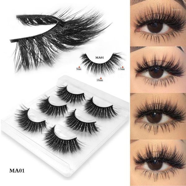 

3d false eye lashes wispy cross extension eyelashes set thick handmade makeup1