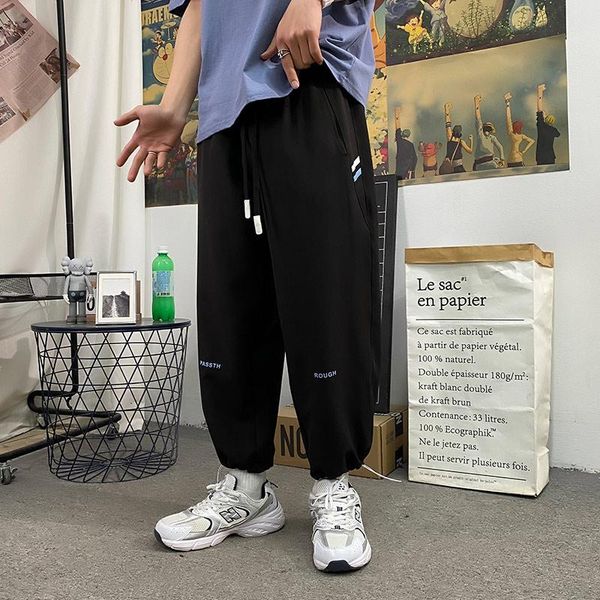 

men's pants wwkk 2021 plus size summer sweatpants men sportswear casual track male joggers ankle-length baggy trousers s-4xl, Black