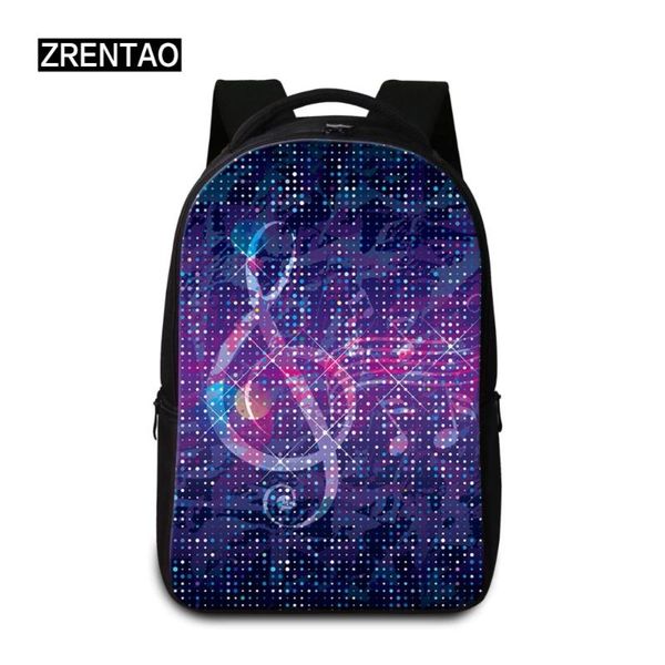 

backpack zrentao 3d music note print laplarge mochila fashion teenager school bags travel