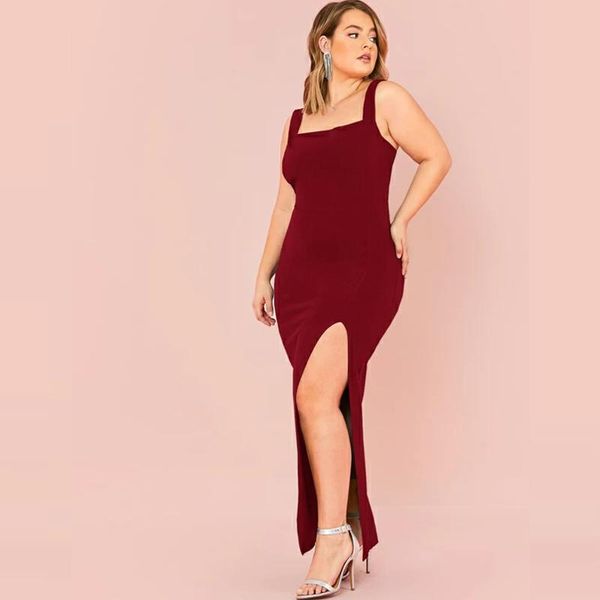 

casual dresses summer plus size women's clothing solid color slits dress arabian knitted fabric for women#9095, Black;gray