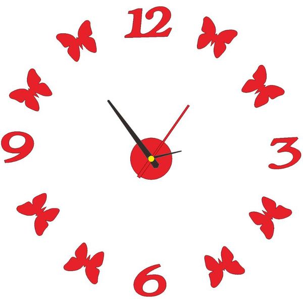 

acrylic mirror wall clock butterfly creative sticker 50cm clocks