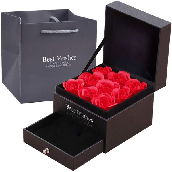 

eternal preserved rose, necklace jewelry box, eternal red rose