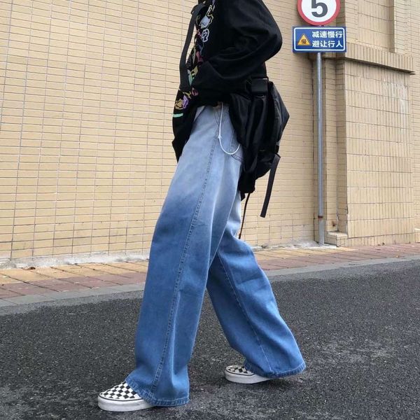 

loose high waist in autumn, Blue