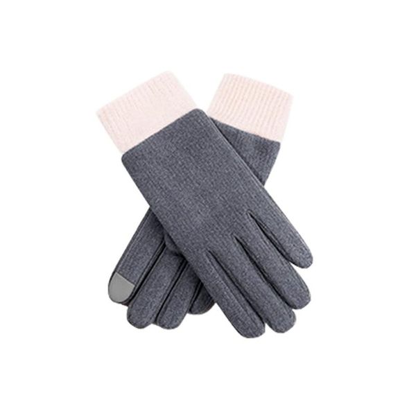 

sports gloves 1pair keep warm women mittens soft autumn winter touchscreen full finger ladies thick self heating stretch outdoor sport, Black