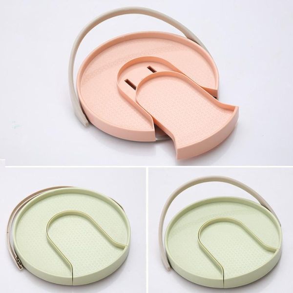 

storage bottles & jars round lazy rotating pull-out turntable food rack container for home bathroom kitchen condiments cabinet dining table