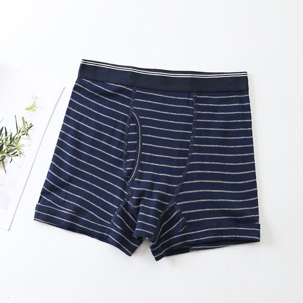 

cotton boxer underwear, high waist side opening, soft comfortable underpants, sweat absorbing and breathable, men's pants c, Black;white