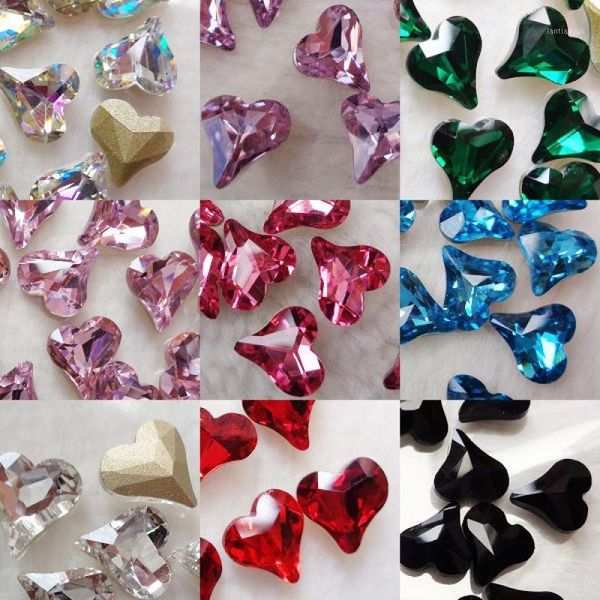 

10pcs (8mm)- heart nail rhinestone shaped diamond ornament glass1, Silver;gold