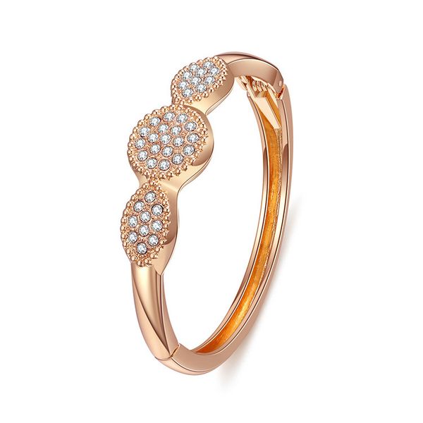 

women's fashion diamond inlaid round bracelet gold plated color preserving high-grade decoration, Black