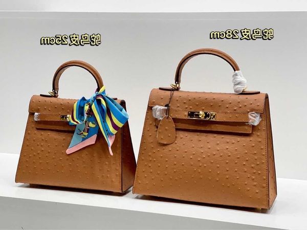 

luxury bag handbag popular 2022 women's ostrich pattern cowhide shoulder hand