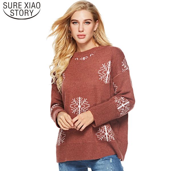 Moda Arco-íris Rodada Collar Pullover Sweater Mulheres Outono Inverno Malha Camisola Branco Roupa Amarelo 6485 50 210510