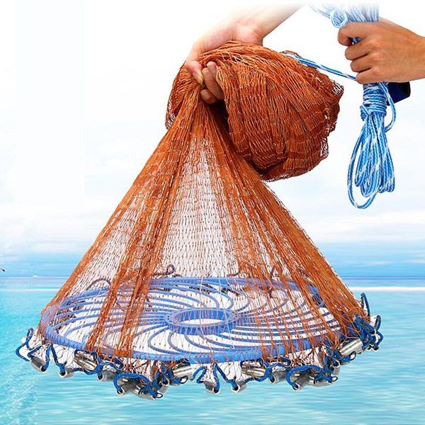 

fishing accessories 2.4m/3.0m/3.6m/4.2m network usa hand cast net with sinker outdoor throw catch