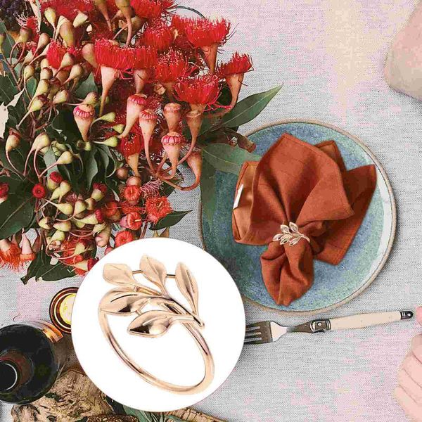 

napkin rings 6 pcs practical buckles decoration for party (rose gold)