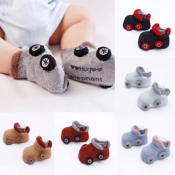 

First Walkers Born Baby Cartoon Girls Boys Anti-Slip Socks Slipper Shoes Boots Unisex