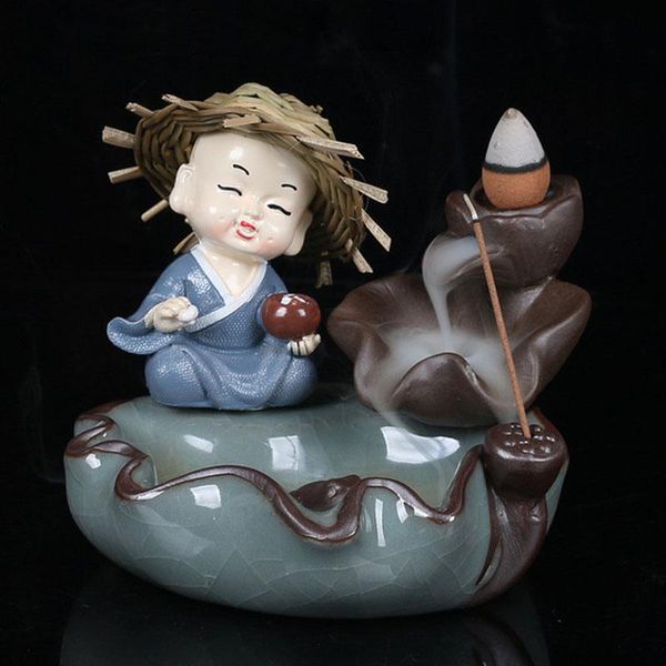 

fragrance lamps geyao lotus backlfow incense burner monk aroma stick holder use in tea house creative pet