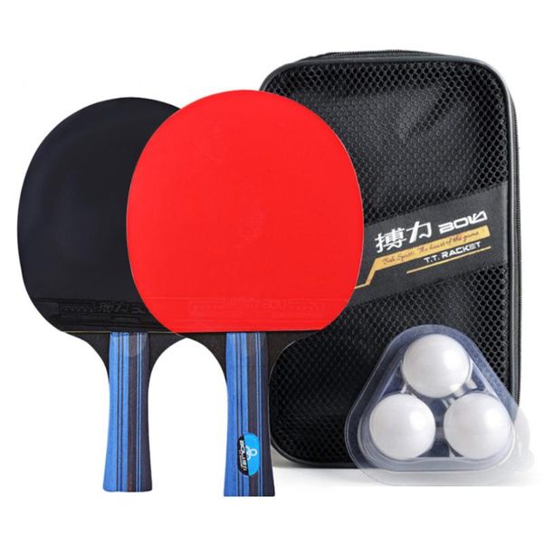 

pair professional training table tennis racket bat horizontal pen-hold with 3pcs random color pong raquets