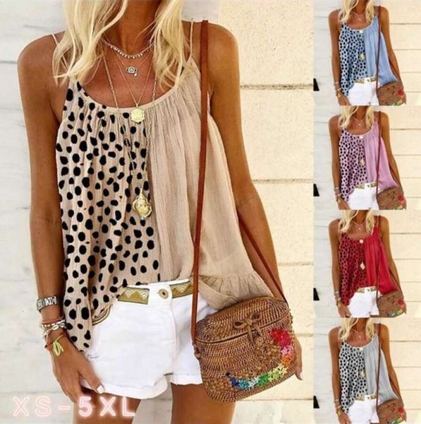 

casual dresses summer women's leopard stitching u-neck suspender chiffon color multi size, Black;gray