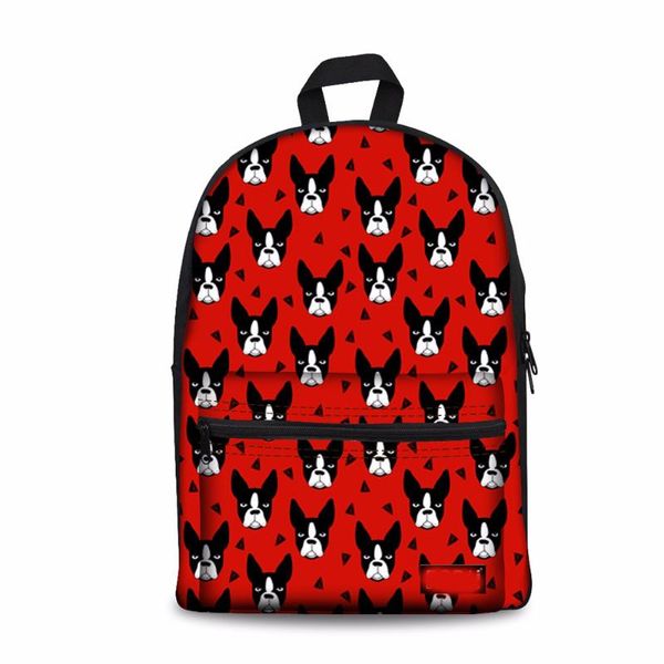 

customized school backpack for children boston terrier printing schoolbag satchel kids bag teenage girls students bags