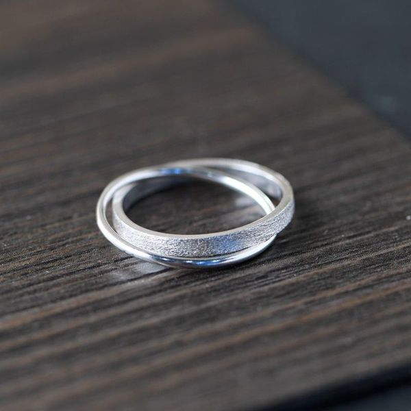 

cluster rings fnj 925 silver size 5.5-8 trendy s925 solid prue ring for women men jewelry simple wrap, Golden;silver