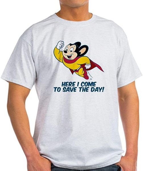 

men's t-shirts mighty mouse here i come light cotton t-shirt, White;black