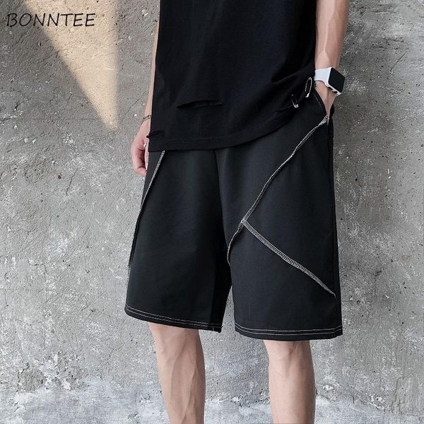

men's shorts men casual patchwork loose wide leg harajuku summer teens all-match streetwear hip-hop draped running outwear korean chic, White;black