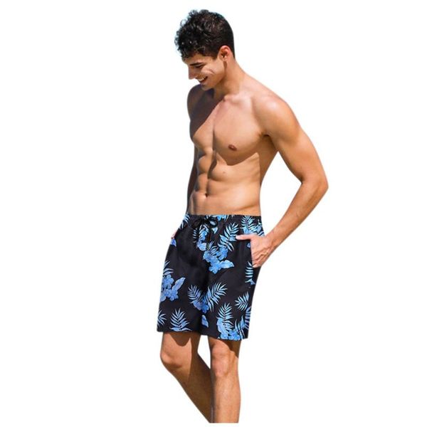 

men boardshorts beach quick-drying shorts pants swimwear sports trunks thin floral hawaii style men's, White;black